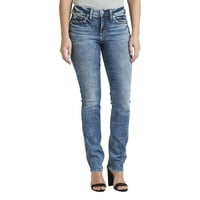 Tvrtka Silver Jeans. Ženske traperice s ravnim nogavicama srednje visine, veličine struka 24-36