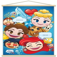 Disnei emoji - zidni plakat princeze Disnei s drvenim magnetskim okvirom, 22.375 34