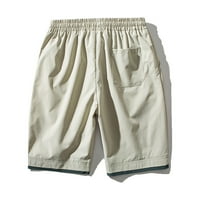 Muške hlače u donjem dijelu muške ljetne jednobojne široke udobne Ležerne kratke hlače Na vezanje bež hlače za
