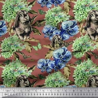 Baršunasta tkanina od zečića, jorgovana i maćuhice širokog dvorišta s cvjetnim printom u obliku baršuna