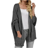 Ženske jakne i kaputi plus size rasprodaja ženske jednobojne otvorene prednje mekane prevelike džepne kapute dugih