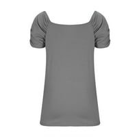 Fengqque plus bluza za žene dužina lakata labava fit bluza bluza kvadratni vrat majica majica s kratkim rukavima