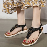 ECZIPVZ platforma sandale ženske sandale Boemske sandale Žene Drvane ljetne elastične remen s gležnjama t-trap