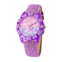 Disney postaje crveno, Meilin Lee Girls 'Purple Plastic Time učitelj Sat, Purple Glitter remen, WDS001138