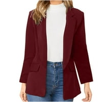 Ženski poslovni odjeća solidna boja dugih rukava kardigan kaput od gornje jakne