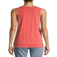 Ženska majica bez rukava s izrezom u obliku slova U i džepom u obliku slova u