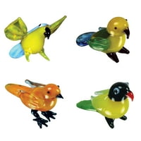 Brainstorm izgleda minijaturne staklene figurice, 4-pack, polly papiga pariza papiga Carrie canary Lindsay lovebird