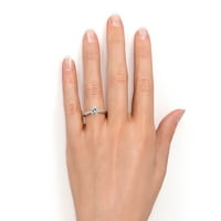 Besprijekoran 1. Karat okrugli rezani moissanitni zaručnički prsten u 18K ružičastom zlatu preko srebrnog prstena
