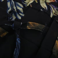 PUNTOCO PLUS veličina zazor žena boemski v-izrez labavi rukav bez rukava, haljina dužine gležnjača crna 12