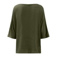 Miayilima majice za žene v vratne košulje kratke rukave tiskanje suncokretovog pamučnog lanenog tinejdžera bluza