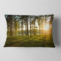Dizajn Svijetla sunčeva svjetlost u gustoj šumi - Jastuk za bacanje tiskanih krajolika - 12x20
