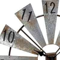 Rustikalni starinski zidni sat vjetrenjače s prikazom doba dana na ventilatorima