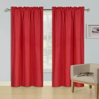 Jednodijelna gusta zavjesa za zavjese za prozore obložena 35 63 u crvenoj boji