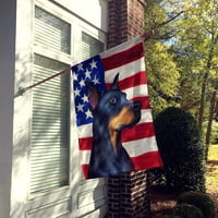 Doberman Pinscher pas Američka zastava platno za zastavu veličina kuće