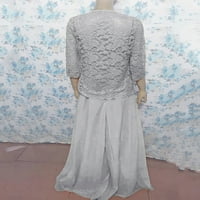 Jednobojna haljina s kardiganom u donjem dijelu, 2-inčni set Maksi haljina s rukavima za žene, jednodijelni šuplji