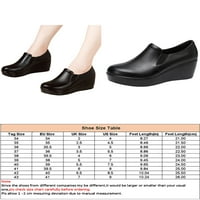Žene crpne plišane obloge s klinom loafer s visokom potpeticom casual pješačke cipele bez klizanja dame dame radne