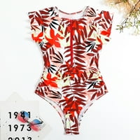 Skromni kupaći kostimi za žene, modni erogeni kupaći kostimi s printom, sijamski kupaći kostim bez leđa, Crveni