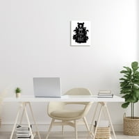 Stupell Industries uzimaju pješačku tipografiju siluete divljih životinja crni medvjed drveni zid umjetnost, 15,