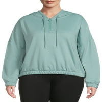 Avija ženska plus veličine polu-zip pulover kapuljača