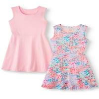 Proljetno-ljetna haljina s naramenicama za djevojčice, 2 pakiranja, veličine 4 I Plus