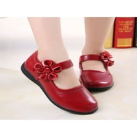 Udobne cipele s remenom za gležanj za bebe, lagane kožne ravne cipele za djevojčice, crvene, 92 inča