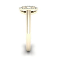 1 6CT TDW Diamond 10K žuti zlatni klaster Halo prsten
