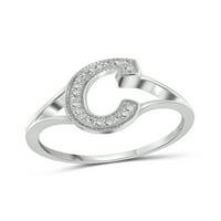 Bijeli dijamantni prsten s inicijalima za žene