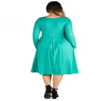 Ženska udobna odjeća plus size s dugim rukavima s midi haljinom Plus size