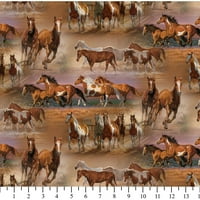 David Textiles konji u polju 44 pamučna tkanina