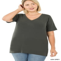 Zenana Women & Plus opuštena fit v-izreza s kratkim rukavima Basic Jersey majica vrhovi