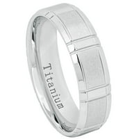 Prsten od titana presvučen bijelom bojom, zaručnički prsten s kosim rubom za muškarce i žene