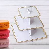 Stand torta Izvrsna troslojnog papirnatog ekološkog dijela za jednokratnu upotrebu za desert za vjenčanje bež