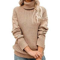 Božićni džemperi za žene čišćenje trendovskih žena casual o-odeck kornjača solidna boja pulover dugih rukava