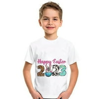 Odjeća za malu odjeću Uskrsni dan Printine košulje majice Dječaci Dječaci kratki rukavi Bunny majica Dječje djevojčice