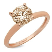18k ružičasti zlatni prsten od 18k s prozirnim simuliranim dijamantom okruglog reza 0. 10.75 karata