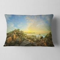 Dizajnerski jastuk s printom prekrasan romantični izlazak sunca na plaži-krajolik - 12.20