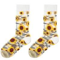 Uparni ultra tartavi prozirno staklene svilene djevojke čarape za vezenje cvijeće Listovi ljetne čarape ženski