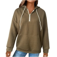 Jesenske i zimske tople kapuljače za žene plus veličine čvrste raglan džemper s kapuljačom s patentnim zatvaračem