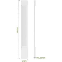 6 W 108 H 2 p Fluted PVC PILASTER W Ukrasni kapital i baza