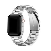 Sloan Silver Premium Link Zamjenski pojas od nehrđajućeg čelika za seriju Apple Watch 1,2,3,4,5,6,7, & SE - Veličina