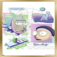 Zidni poster Rick & Mortie-Kemija, 22,375 34 uokviren