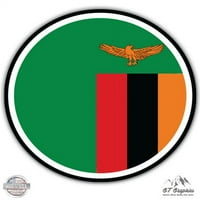 Zastava Zambije-12 vinilna naljepnica Vodootporna naljepnica