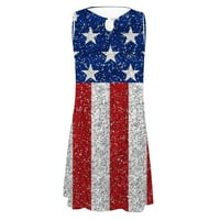 Haljina za dan neovisnosti za žene, haljina za dan neovisnosti za žene američke zastave print haljina bez rukava