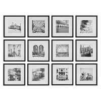 Galerija savršena crna kvadratna Fotogalerija zidni okvir za fotografije s visećim predloškom, pogodan za fotografije