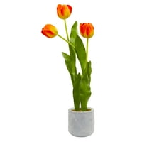 Umjetni aranžman tulipana u keramičkoj vazi