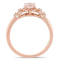 Miabella Women Ct T.G.W. Morganite i Diamond Accent 10k ružičasti zlatni prsten