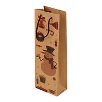 Yohome božićna kraft papirnata torba crno vrećica za boce vina poklon torba božićni kraft