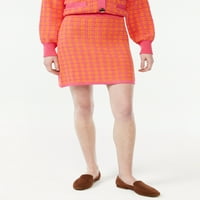 Ženska mini suknja od džempera od tvida