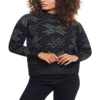 Vremenski otporni vintage ženski rugd vrat rebrasti pleteni džemper pulover