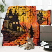 Noć vještica ukrasna pokrivač s jastukom, Halloween Gothic Scary Netting pokrivač za dekor doma,054,52x59 ''